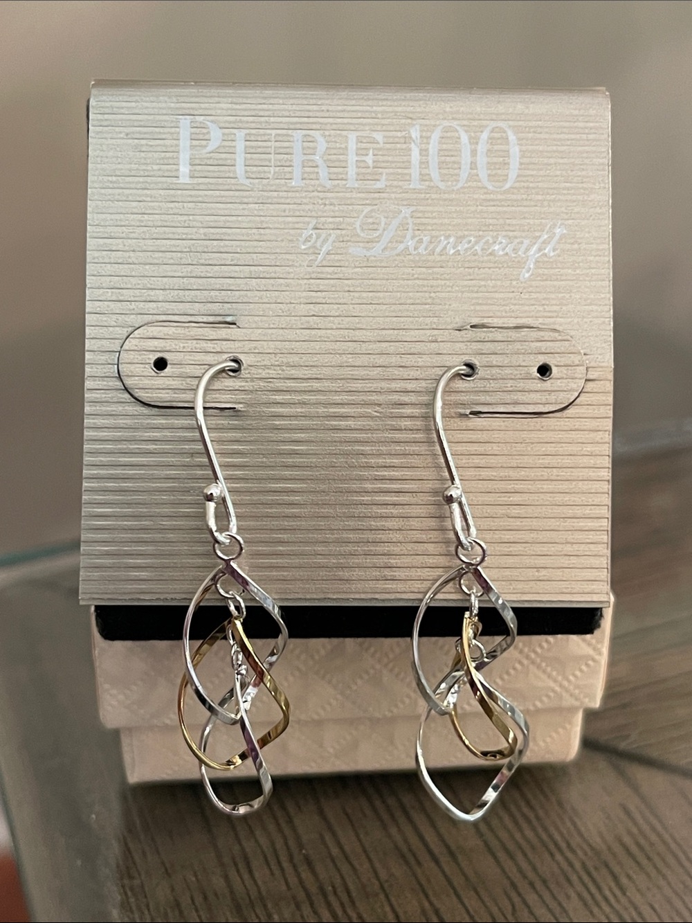 Pure 100 by Danecraft Sterling Silver Intertwined Abstract Spiral Ribbon Earring